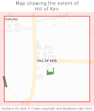 Map showing extent of Hill of Keir as bounding box