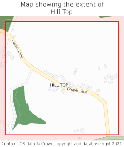 Map showing extent of Hill Top as bounding box