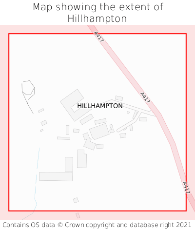 Map showing extent of Hillhampton as bounding box