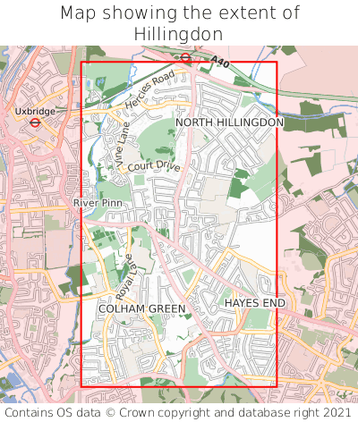Map showing extent of Hillingdon as bounding box