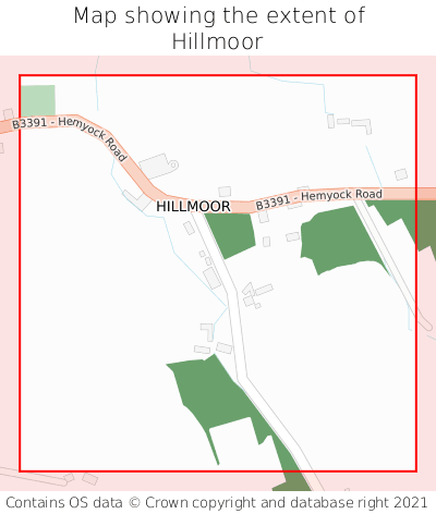Map showing extent of Hillmoor as bounding box