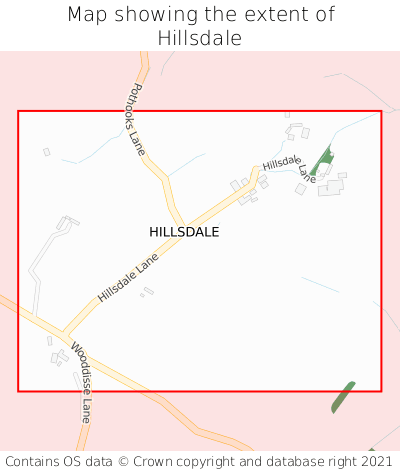 Map showing extent of Hillsdale as bounding box