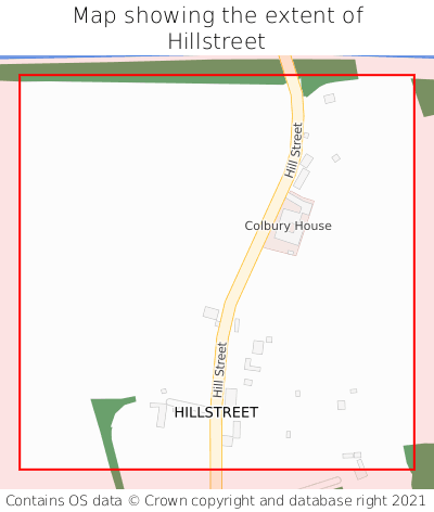 Map showing extent of Hillstreet as bounding box