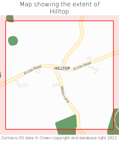 Map showing extent of Hilltop as bounding box