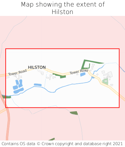 Map showing extent of Hilston as bounding box