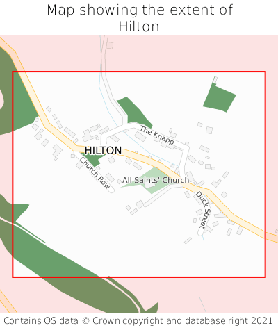 Map showing extent of Hilton as bounding box