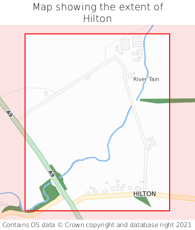 Map showing extent of Hilton as bounding box