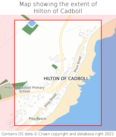 Map showing extent of Hilton of Cadboll as bounding box