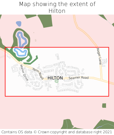 Map showing extent of Hilton as bounding box