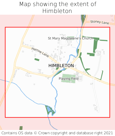 Map showing extent of Himbleton as bounding box