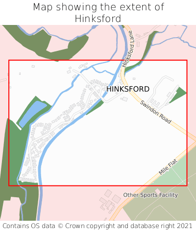 Map showing extent of Hinksford as bounding box