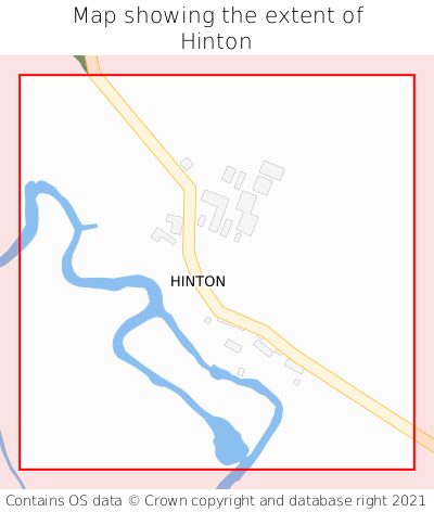 Map showing extent of Hinton as bounding box