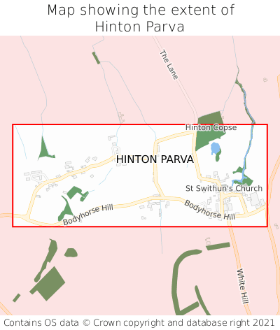 Map showing extent of Hinton Parva as bounding box
