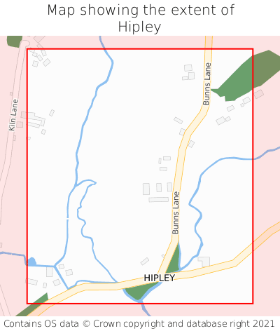 Map showing extent of Hipley as bounding box