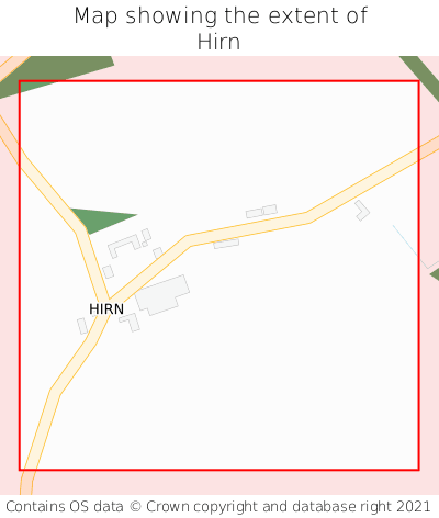 Map showing extent of Hirn as bounding box