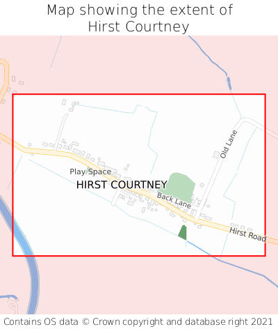 Map showing extent of Hirst Courtney as bounding box