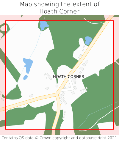 Map showing extent of Hoath Corner as bounding box