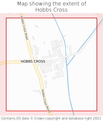 Map showing extent of Hobbs Cross as bounding box