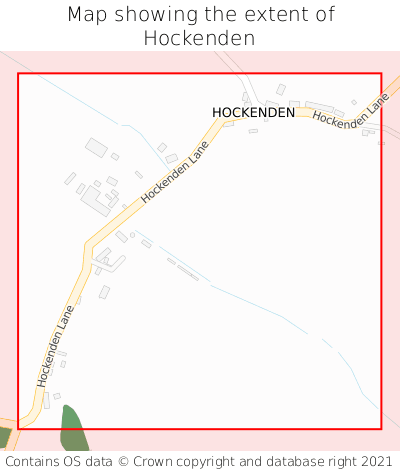 Map showing extent of Hockenden as bounding box