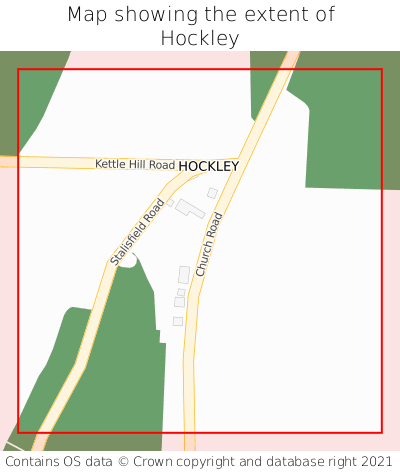 Map showing extent of Hockley as bounding box