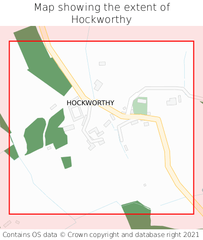 Map showing extent of Hockworthy as bounding box