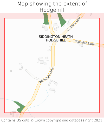 Map showing extent of Hodgehill as bounding box
