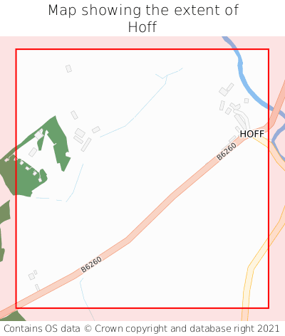 Map showing extent of Hoff as bounding box