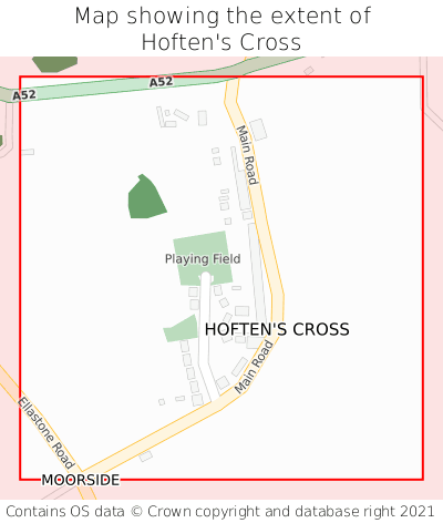 Map showing extent of Hoften's Cross as bounding box