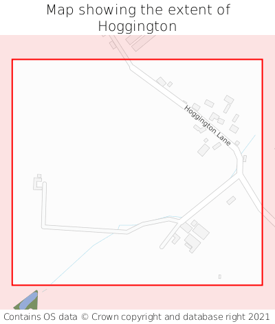 Map showing extent of Hoggington as bounding box