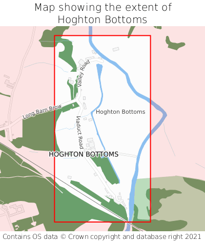 Map showing extent of Hoghton Bottoms as bounding box