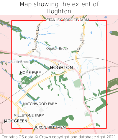 Map showing extent of Hoghton as bounding box