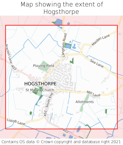 Map showing extent of Hogsthorpe as bounding box