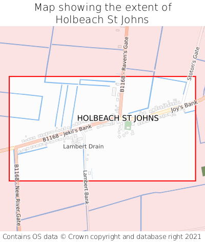 Map showing extent of Holbeach St Johns as bounding box