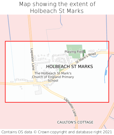 Map showing extent of Holbeach St Marks as bounding box