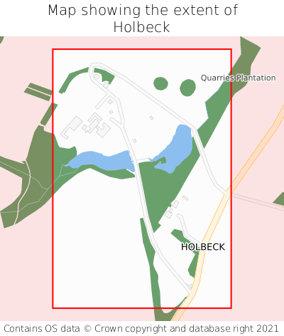 Map showing extent of Holbeck as bounding box