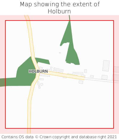 Map showing extent of Holburn as bounding box