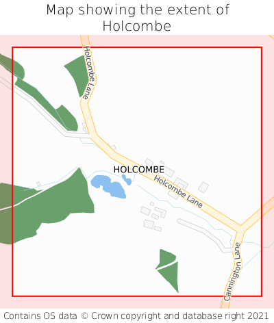 Map showing extent of Holcombe as bounding box