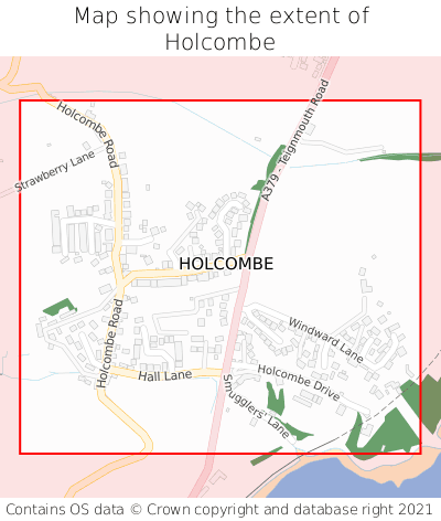 Map showing extent of Holcombe as bounding box