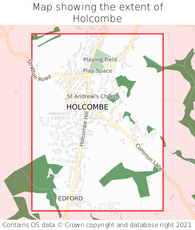 Map showing extent of Holcombe as bounding box