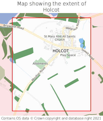 Map showing extent of Holcot as bounding box