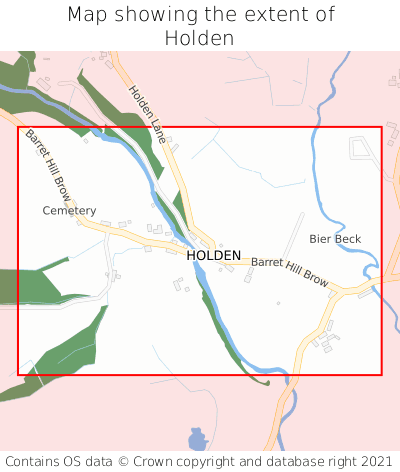 Map showing extent of Holden as bounding box