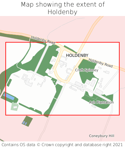 Map showing extent of Holdenby as bounding box