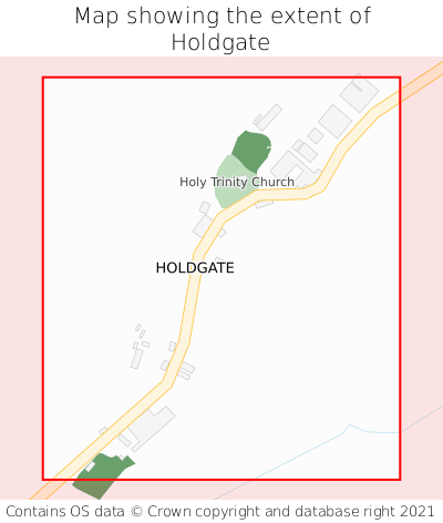 Map showing extent of Holdgate as bounding box