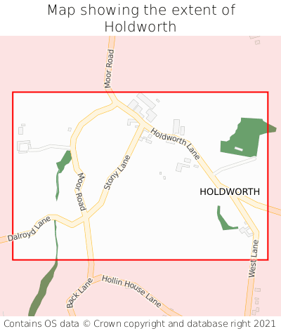 Map showing extent of Holdworth as bounding box