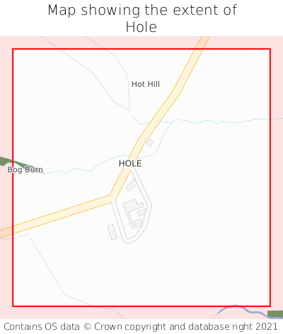 Map showing extent of Hole as bounding box