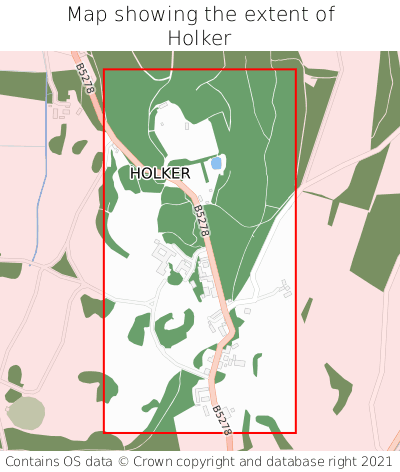 Map showing extent of Holker as bounding box