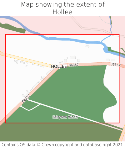 Map showing extent of Hollee as bounding box