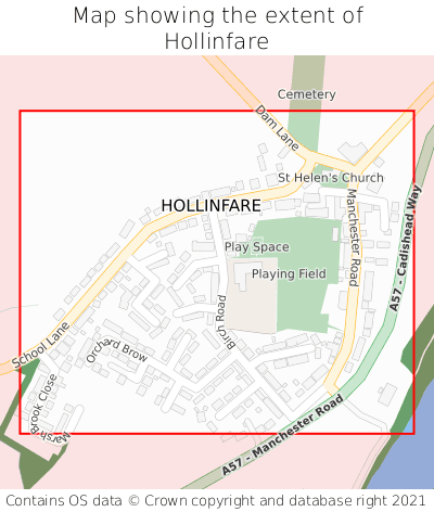 Map showing extent of Hollinfare as bounding box