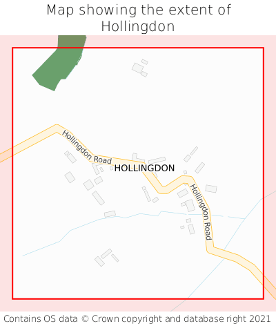 Map showing extent of Hollingdon as bounding box