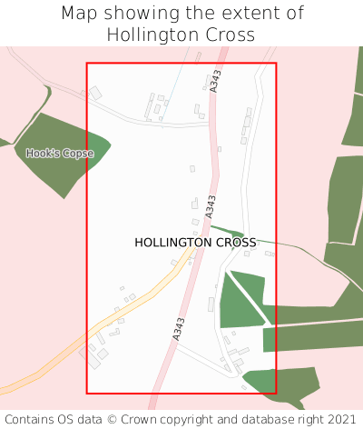 Map showing extent of Hollington Cross as bounding box